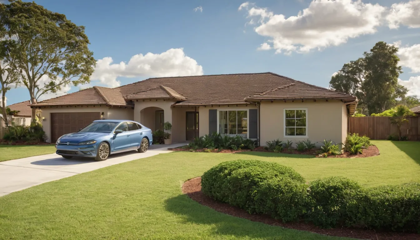 A single-story brick home typical of Houston on a sunny day